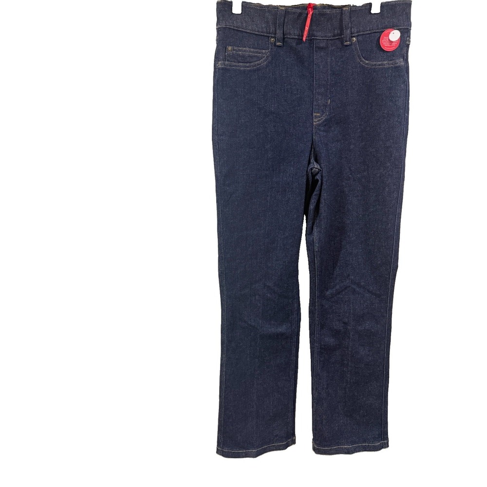 Spanx Women's Size Large Tall Blue Stretch Denim Pull On EveryWear Flare Jeans